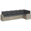 Image de vidaXL Ensemble de salon de jardin 6 pièces avec coussins gris clair Poly rotin