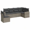 Image de vidaXL Ensemble de salon de jardin 6 pièces avec coussins Gris Poly rotin