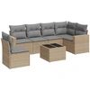 Image de vidaXL Ensemble de salon de jardin 7 pièces avec coussins Beige Poly Rattan