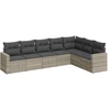 Image de vidaXL Ensemble de salon de jardin 7 pièces avec coussins gris clair Poly rotin