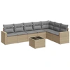 Image de vidaXL Ensemble de jardin canapé 8 pièces avec coussins Beige Poly Rattan