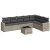 Image de vidaXL Ensemble de jardin canapé 8 pièces avec coussins gris clair Poly rotin