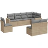 Image de vidaXL Ensemble de jardin canapé 8 pièces avec coussins Beige Poly Rattan