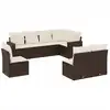 Image de vidaXL Ensemble de jardin canapé 8 pièces avec coussins Marron Poly rotin