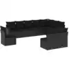 Image de vidaXL Ensemble de 10 canapés de jardin avec coussins noir poly rotin