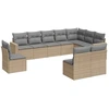Image de vidaXL Ensemble de salon de jardin 10 pièces avec coussins Beige Poly Rattan
