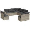 Image de vidaXL Ensemble de salon de jardin 11 pièces avec coussins gris clair Poly rotin