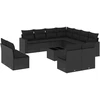 Image de vidaXL Ensemble de 12 canapés de jardin avec coussins noir poly rotin