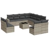 Image de vidaXL Ensemble de 12 canapés de jardin avec coussins gris clair Poly rotin