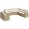 Image de vidaXL Ensemble de salon de jardin 9 pièces avec coussins beige Poly rotin