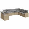Image de vidaXL Ensemble de salon de jardin 10 pièces avec coussins Beige Poly Rattan