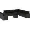 Image de vidaXL Ensemble de 12 canapés de jardin avec coussins noir poly rotin