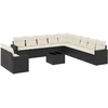 Image de vidaXL Ensemble de 12 canapés de jardin avec coussins noir poly rotin