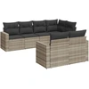Image de vidaXL Ensemble de salon de jardin 7 pièces avec coussins gris clair Poly rotin
