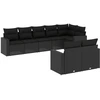 Image de vidaXL Ensemble de jardin canapé 8 pièces avec coussins noir poly rotin