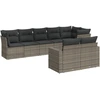 Image de vidaXL Ensemble de jardin canapé 8 pièces avec coussins Gris Poly rotin