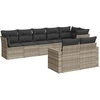Image de vidaXL Ensemble de jardin canapé 8 pièces avec coussins gris clair Poly rotin
