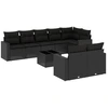 Image de vidaXL Ensemble de salon de jardin 9 pièces avec coussins noir poly rotin