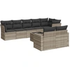Image de vidaXL Ensemble de salon de jardin 9 pièces avec coussins gris clair Poly rotin