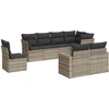 Image de vidaXL Ensemble de jardin canapé 8 pièces avec coussins gris clair Poly rotin