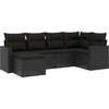 Image de vidaXL Ensemble de salon de jardin 6 pièces avec coussins noir poly rotin