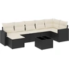 Image de vidaXL Ensemble de jardin canapé 8 pièces avec coussins noir poly rotin