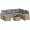 Image de vidaXL Ensemble de jardin canapé 8 pièces avec coussins Beige Poly Rattan