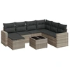 Image de vidaXL Ensemble de jardin canapé 8 pièces avec coussins gris clair Poly rotin