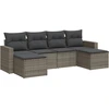 Image de vidaXL Ensemble de salon de jardin 6 pièces avec coussins Gris Poly rotin