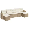 Image de vidaXL Ensemble de salon de jardin 7 pièces avec coussins Beige Poly Rattan