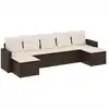 Image de vidaXL Ensemble de salon de jardin 7 pièces avec coussins Marron Poly rotin