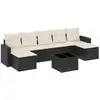 Image de vidaXL Ensemble de jardin canapé 8 pièces avec coussins noir poly rotin