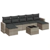 Image de vidaXL Ensemble de jardin canapé 8 pièces avec coussins gris clair Poly rotin