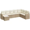 Image de vidaXL Ensemble de jardin canapé 8 pièces avec coussins Beige Poly Rattan