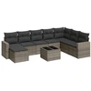 Image de vidaXL Ensemble de salon de jardin 9 pièces avec coussins Gris Poly rotin