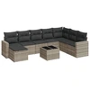 Image de vidaXL Ensemble de salon de jardin 9 pièces avec coussins gris clair Poly rotin