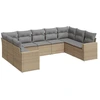 Image de vidaXL Ensemble de salon de jardin 9 pièces avec coussins beige Poly rotin