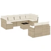 Image de vidaXL Ensemble de salon de jardin 10 pièces avec coussins Beige Poly Rattan