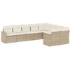Image de vidaXL Ensemble de salon de jardin 9 pièces avec coussins beige Poly rotin