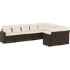 Image de vidaXL Ensemble de salon de jardin 9 pièces avec coussins Marron Poly Rattan