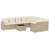 Image de vidaXL Ensemble de salon de jardin 10 pièces avec coussins Beige Poly Rattan