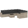 Image de vidaXL Ensemble de 10 canapés de jardin avec coussins gris clair Poly rotin