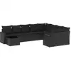 Image de vidaXL Ensemble de 10 canapés de jardin avec coussins noir poly rotin