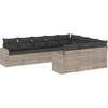 Image de vidaXL Ensemble de 10 canapés de jardin avec coussins gris clair Poly rotin