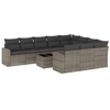 Image de vidaXL Ensemble de salon de jardin 11 pièces avec coussins Gris Poly rotin