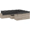 Image de vidaXL Ensemble de salon de jardin 11 pièces avec coussins gris clair Poly rotin