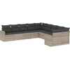 Image de vidaXL Ensemble de 10 canapés de jardin avec coussins gris clair Poly rotin