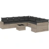 Image de vidaXL Ensemble de salon de jardin 11 pièces avec coussins gris clair Poly rotin