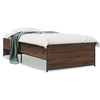 Image de vidaXL Cadre de lit brun imitation chêne 90x190 cm bois composite métal