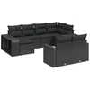 Image de vidaXL Ensemble de 10 canapés de jardin avec coussins noir poly rotin